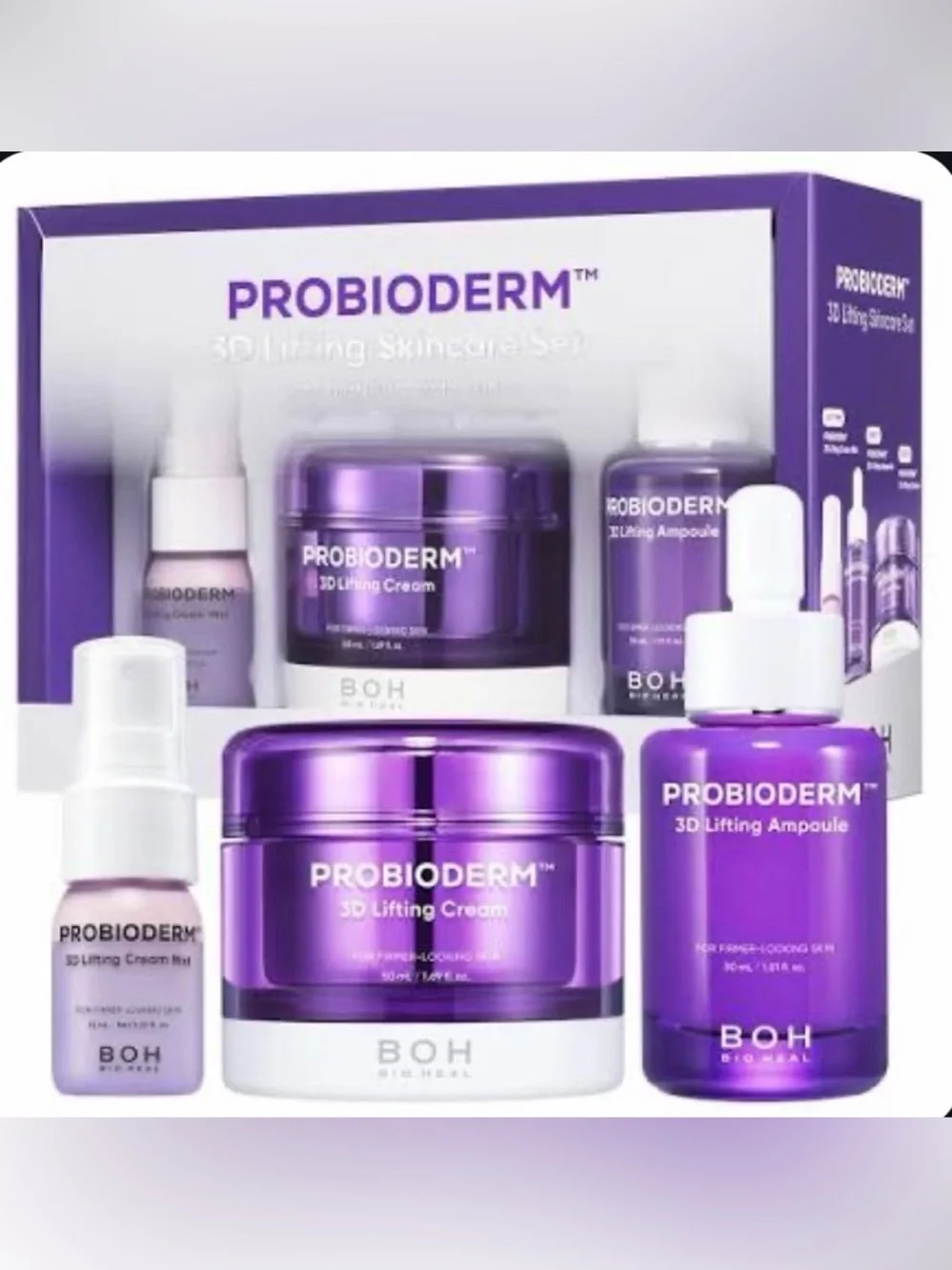 New In Box! Bioheal BOH Probioderm 3D Lifting Skincare Set. 3 Piece Set.
